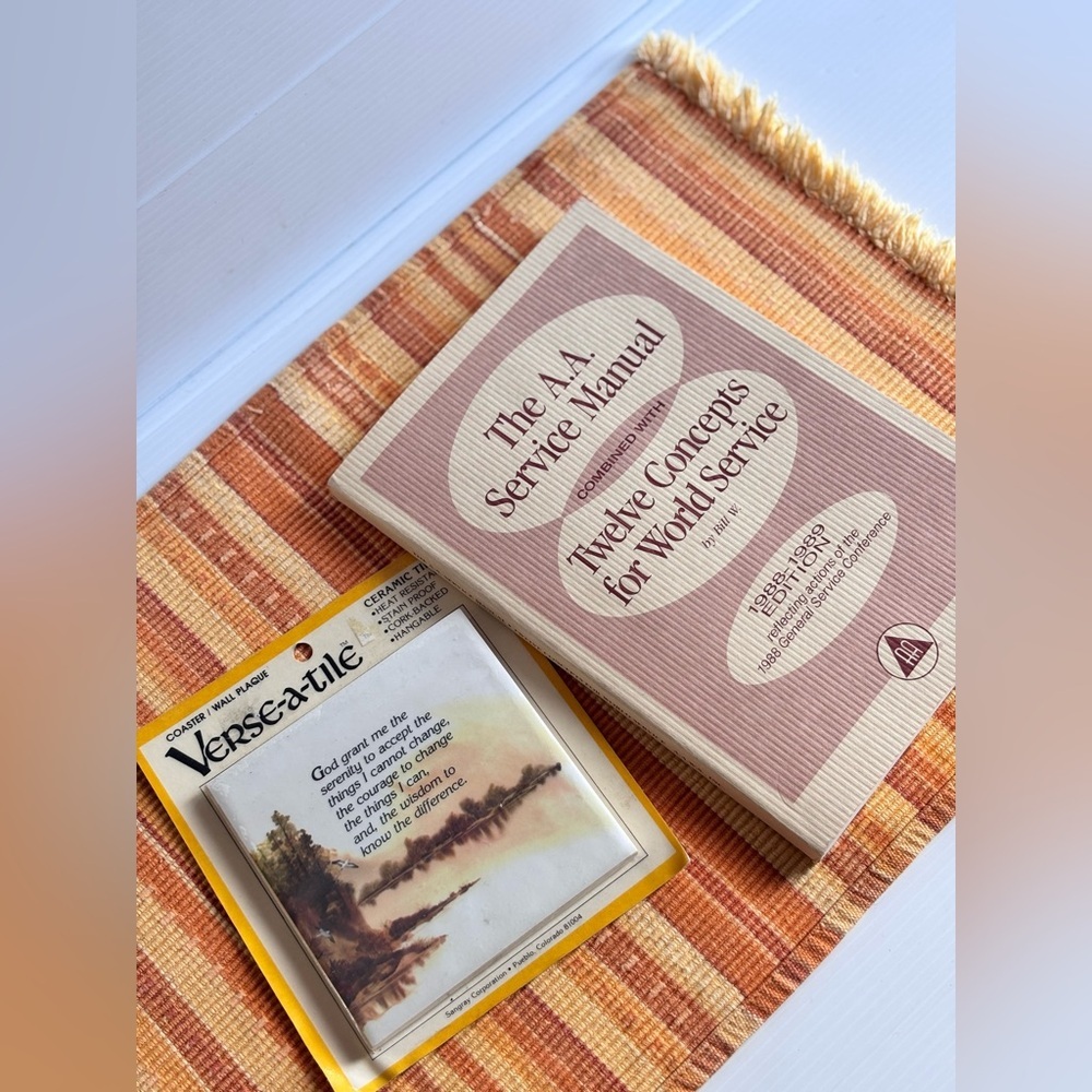 Alcoholics Anonymous AA Book Serenity Prayer Tile Bundle Vintage